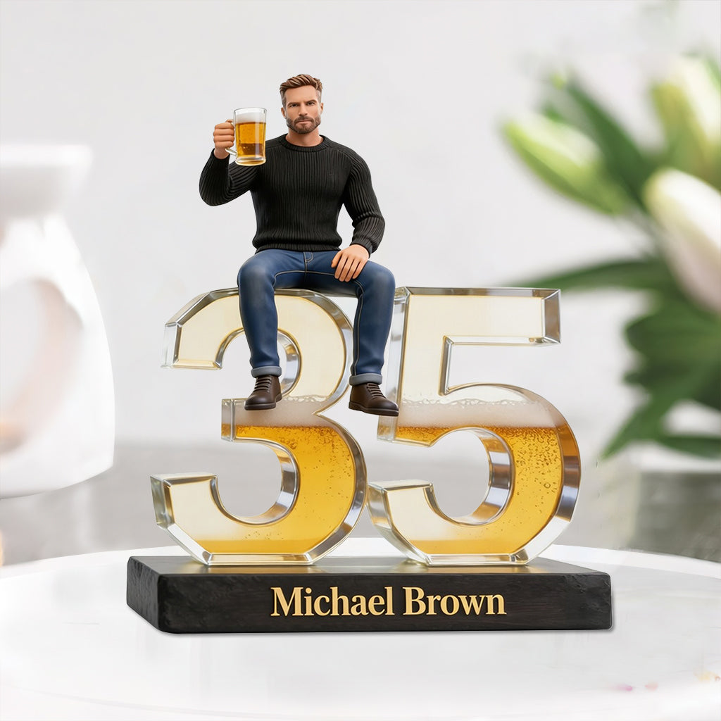 Personalized 50th Birthday Senior Black Man Custom Shaped Acrylic Plaque Gift