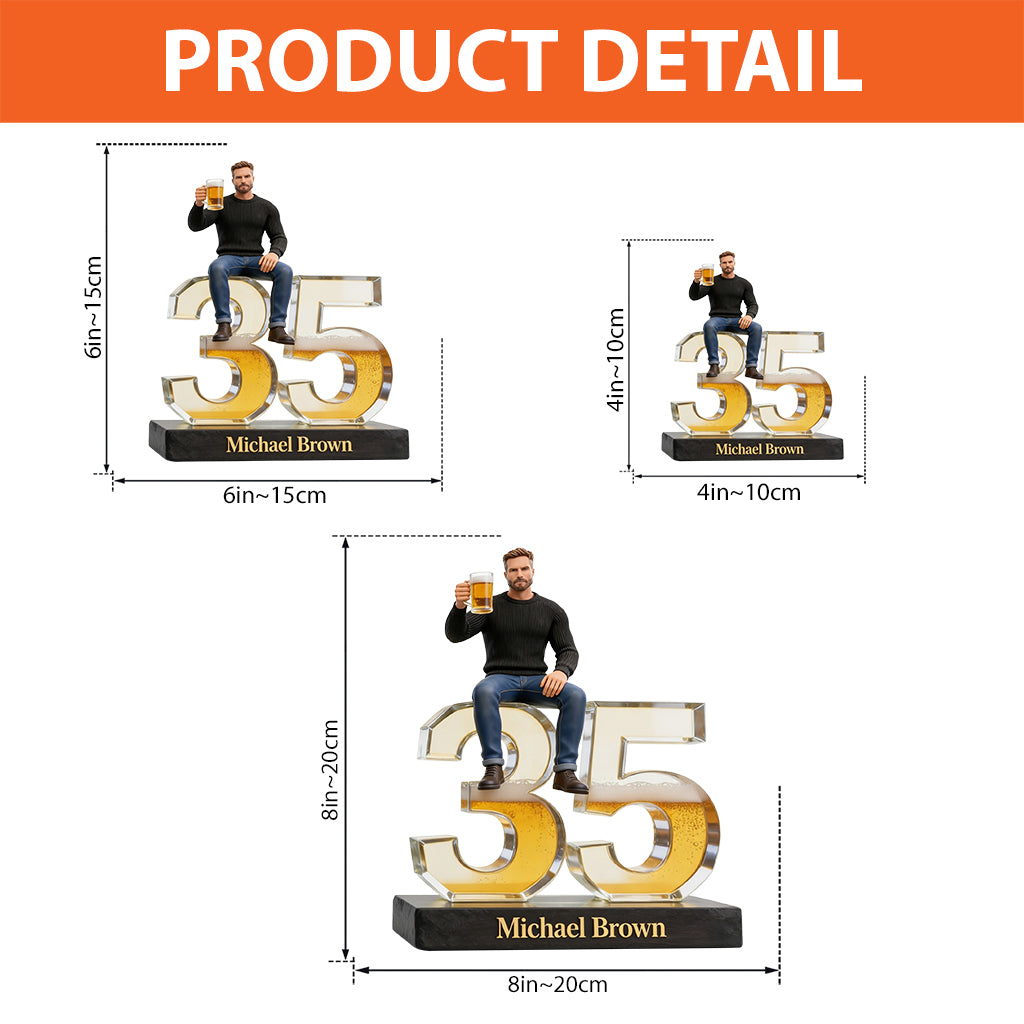 Personalized 50th Birthday Senior Black Man Custom Shaped Acrylic Plaque Gift