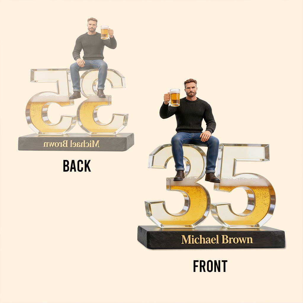 Personalized 50th Birthday Older Latino Man Custom Shaped Acrylic Plaque Gift