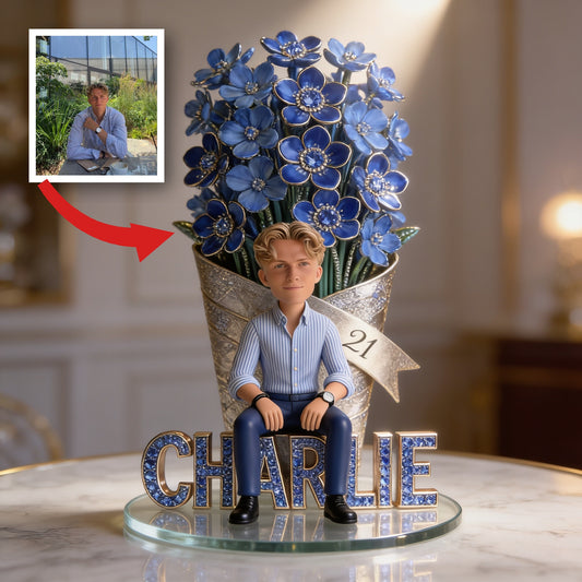 Custom Photo 21st Birthday Man Shaped Acrylic Plaque, Gift for Him