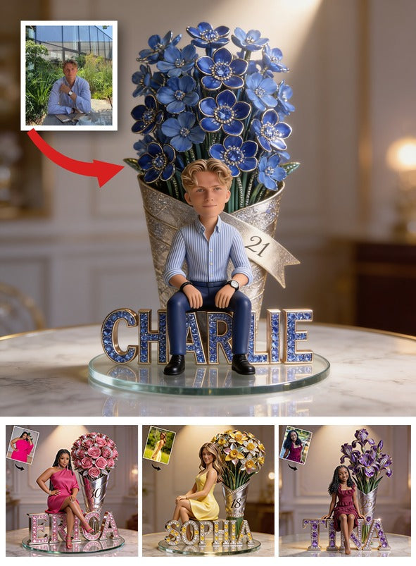 Custom Photo 21st Birthday Man Shaped Acrylic Plaque, Gift for Him