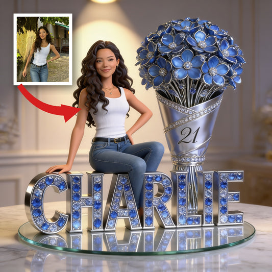 Custom Photo 21st Birthday Latina Woman Custom Shaped Acrylic Plaque Gift