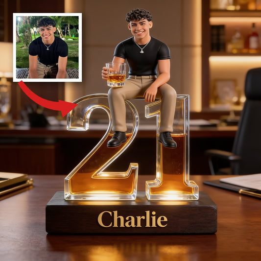 Personalized 21st Birthday Latino Man Custom Shaped Acrylic Plaque Gift