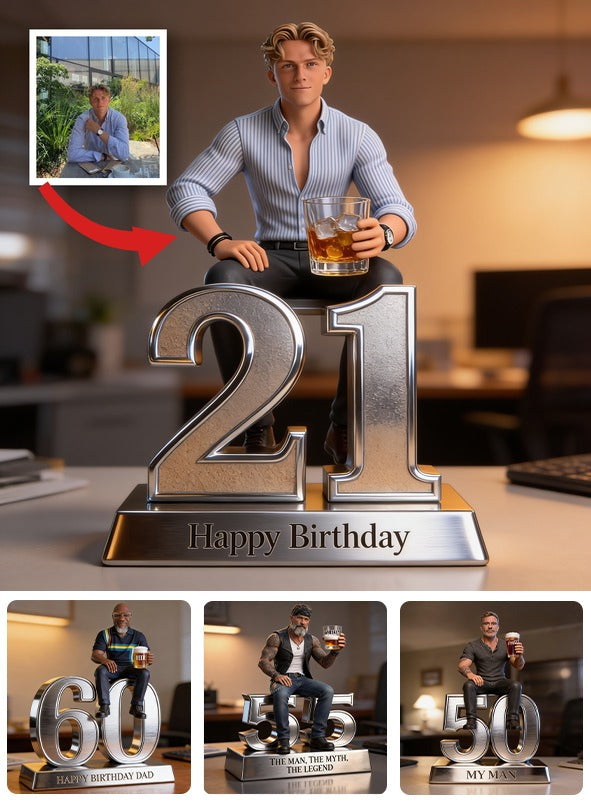 Personalized 21st Birthday Man Custom Shaped Acrylic Plaque, Gift for Him