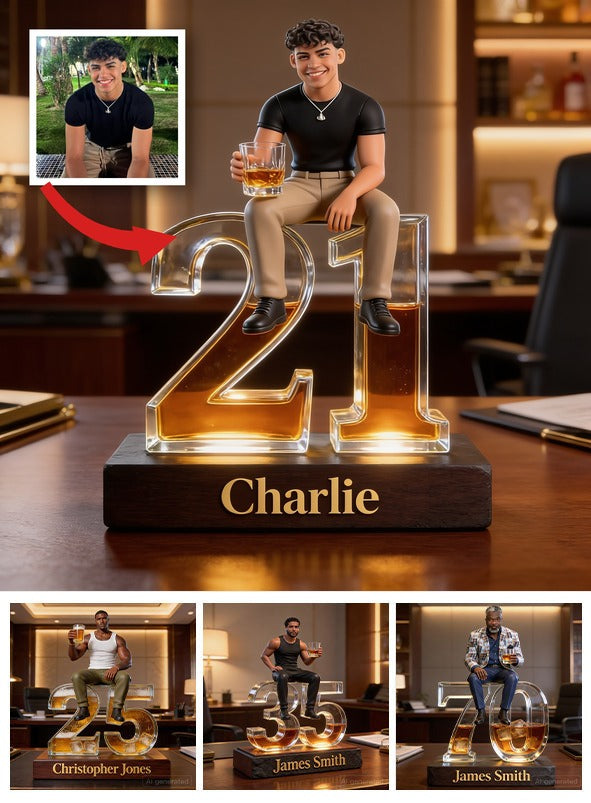 Personalized 21st Birthday Latino Man Custom Shaped Acrylic Plaque Gift