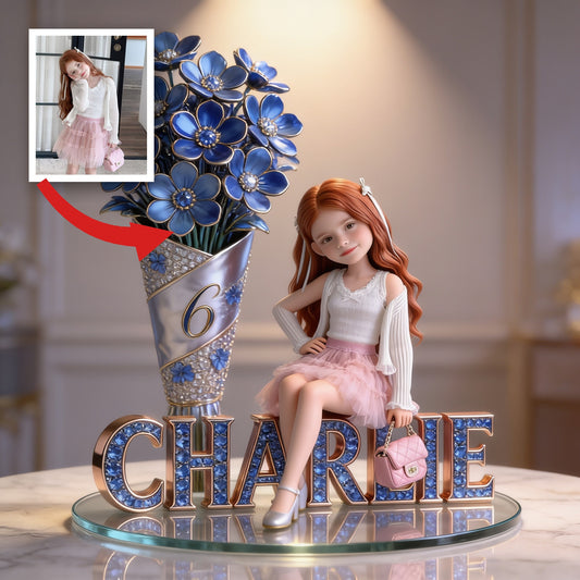 Custom Photo Birthday Little Latina Girl Acrylic Plaque, Daughter Granddaughter Gift