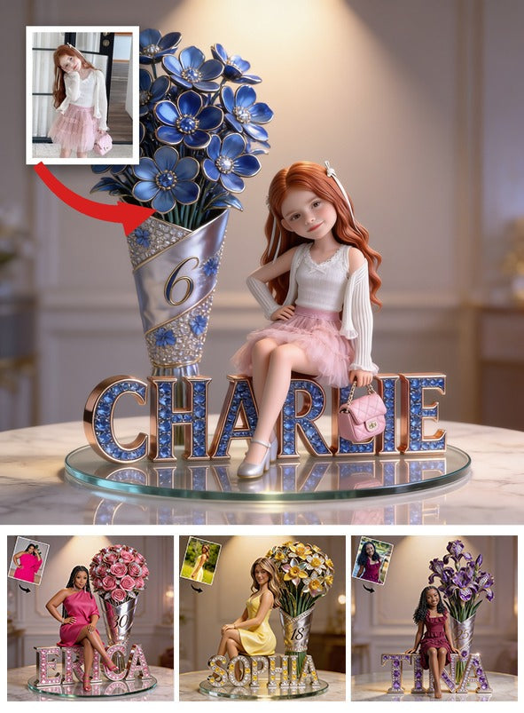 Custom Photo Birthday Little Latina Girl Acrylic Plaque, Daughter Granddaughter Gift