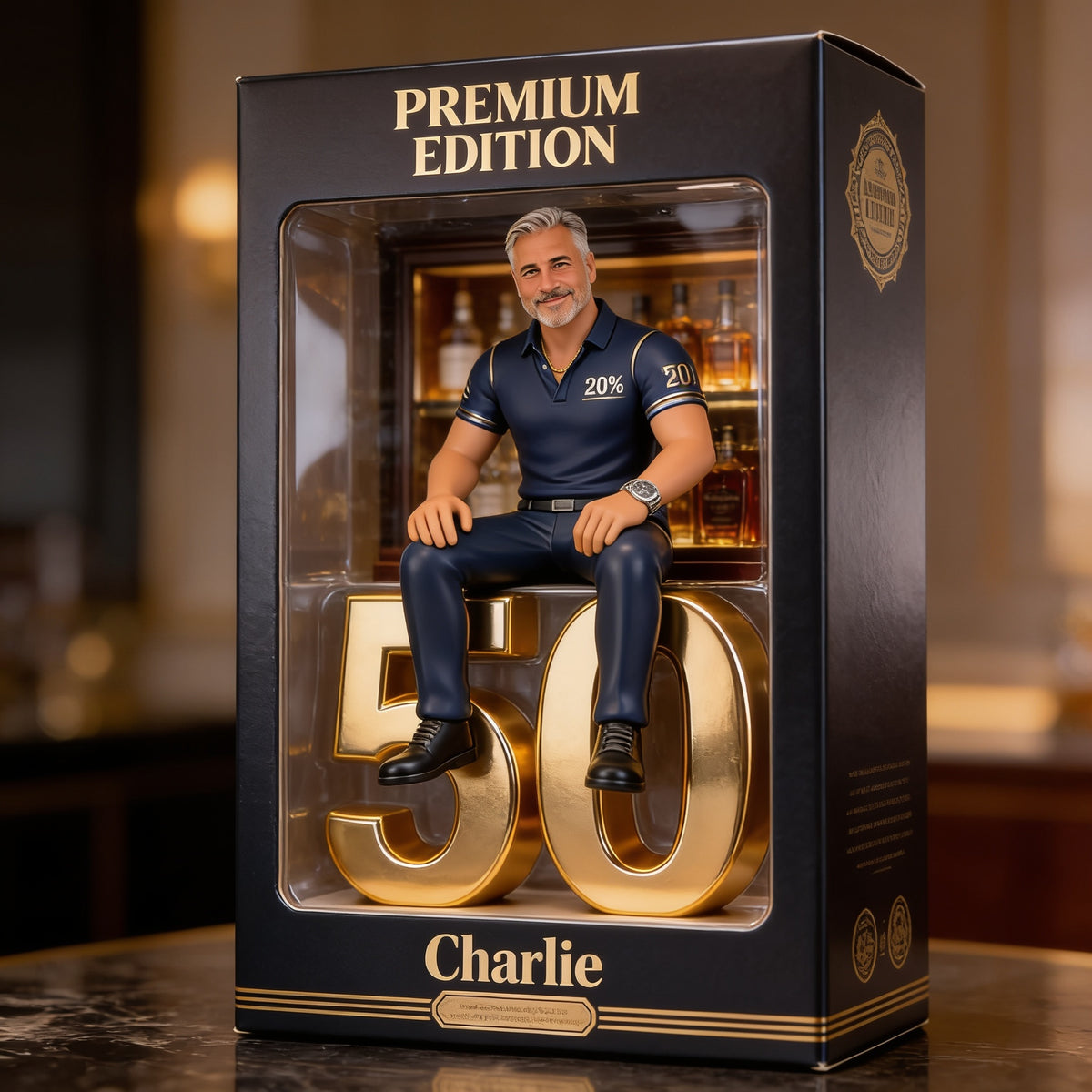 Personalized 50th Birthday Senior Latino Man Custom Shaped Acrylic Plaque Gift