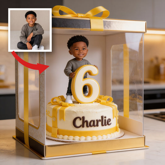 Personalized Birthday Black Little Boy Custom Shaped Acrylic Plaque, Gift for Son Grandson Nephew