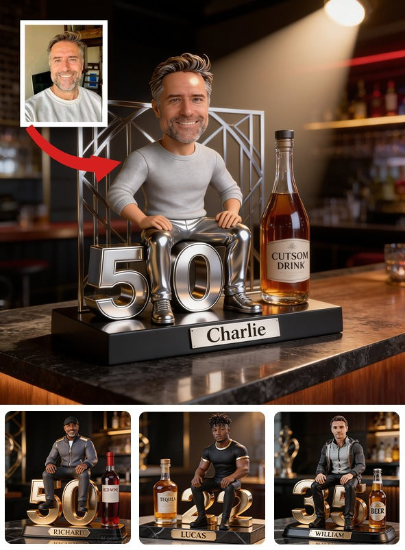 Personalized 50th Birthday Older Man Custom Shaped Acrylic Plaque, Gift for Dad Husband Grandpa