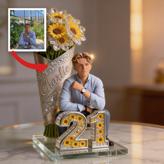 Custom Photo 21st Birthday Man Custom Shaped Acrylic Plaque Gift for Husband Boyfriend Son