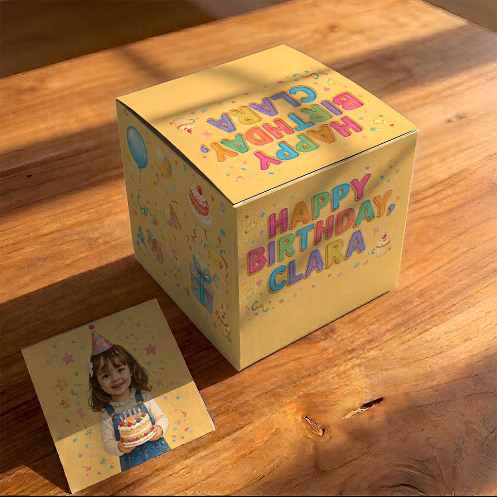 Personalized 50th Birthday Older Woman Pop Up Box Card Gift