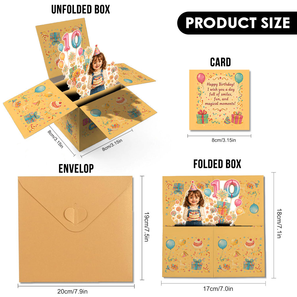 Personalized 50th Birthday Senior Black Man Pop Up Box Card Dad Grandpa Gift