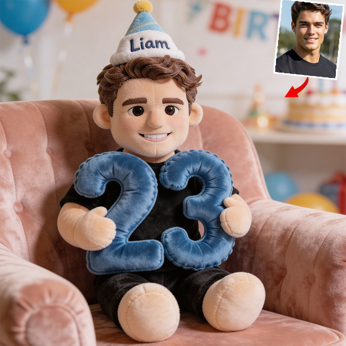 Personalized 21st Birthday Latina Woman Plush Faux Fur Pillow Gift