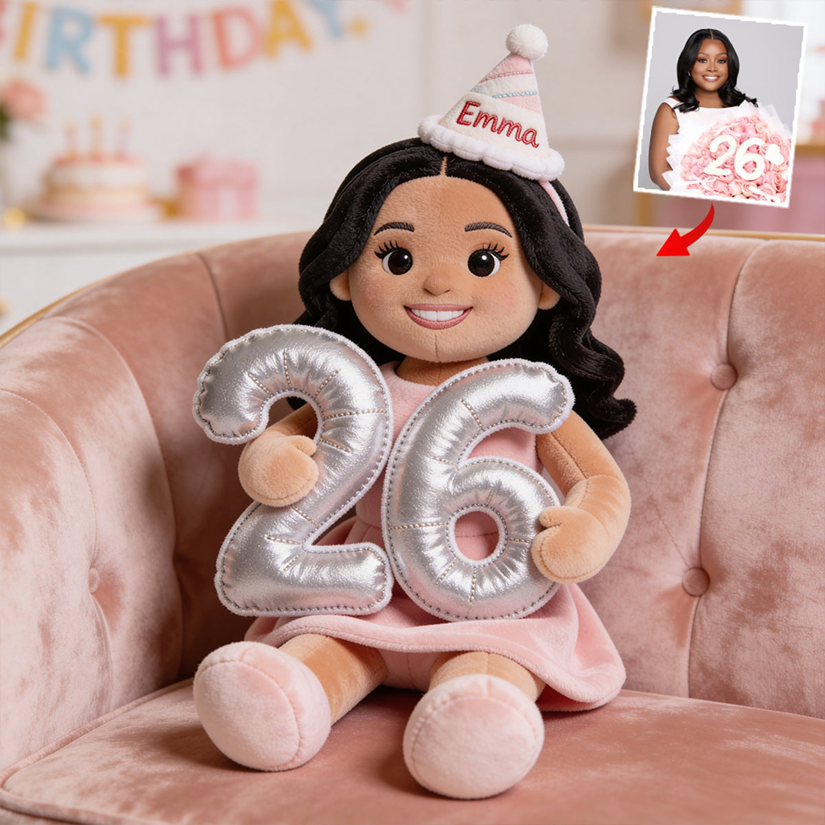 Personalized 21st Birthday Man Plush Faux Fur Pillow, Gift for Him