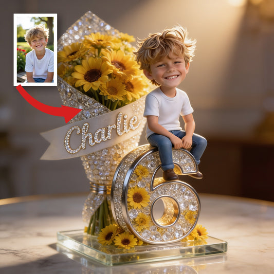 Custom Photo Birthday Little Boy Custom Shaped Acrylic Plaque Keepsake Gift