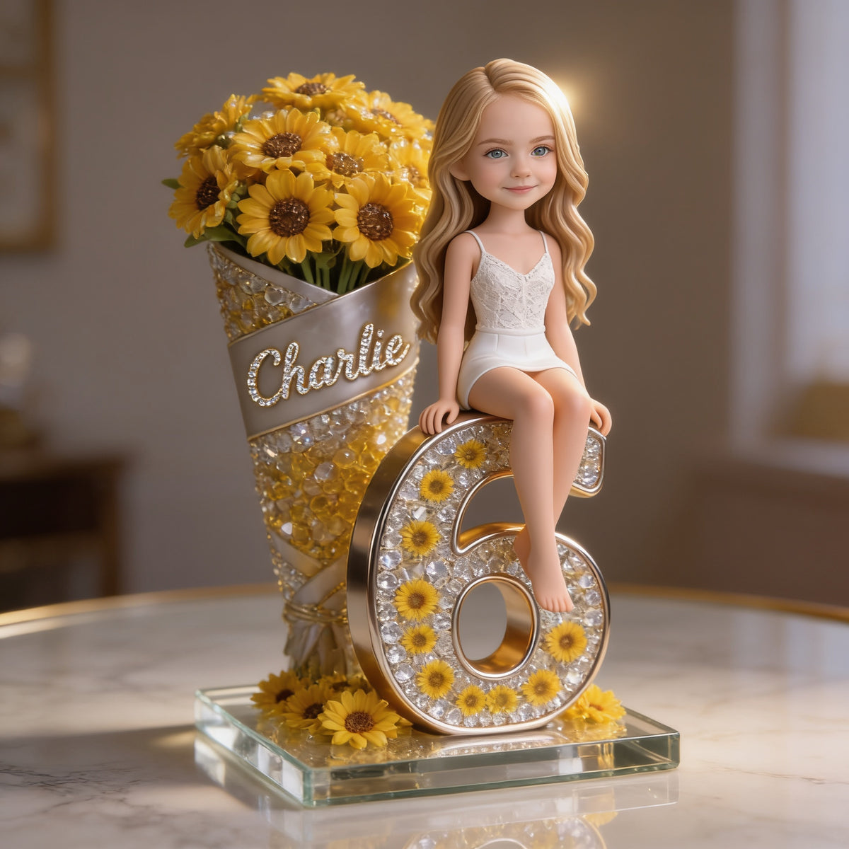 Personalisierte Foto-Geburtstags-Acrylplakette für kleine Mädchen, Geschenk für Tochter, Enkelin, Nichte