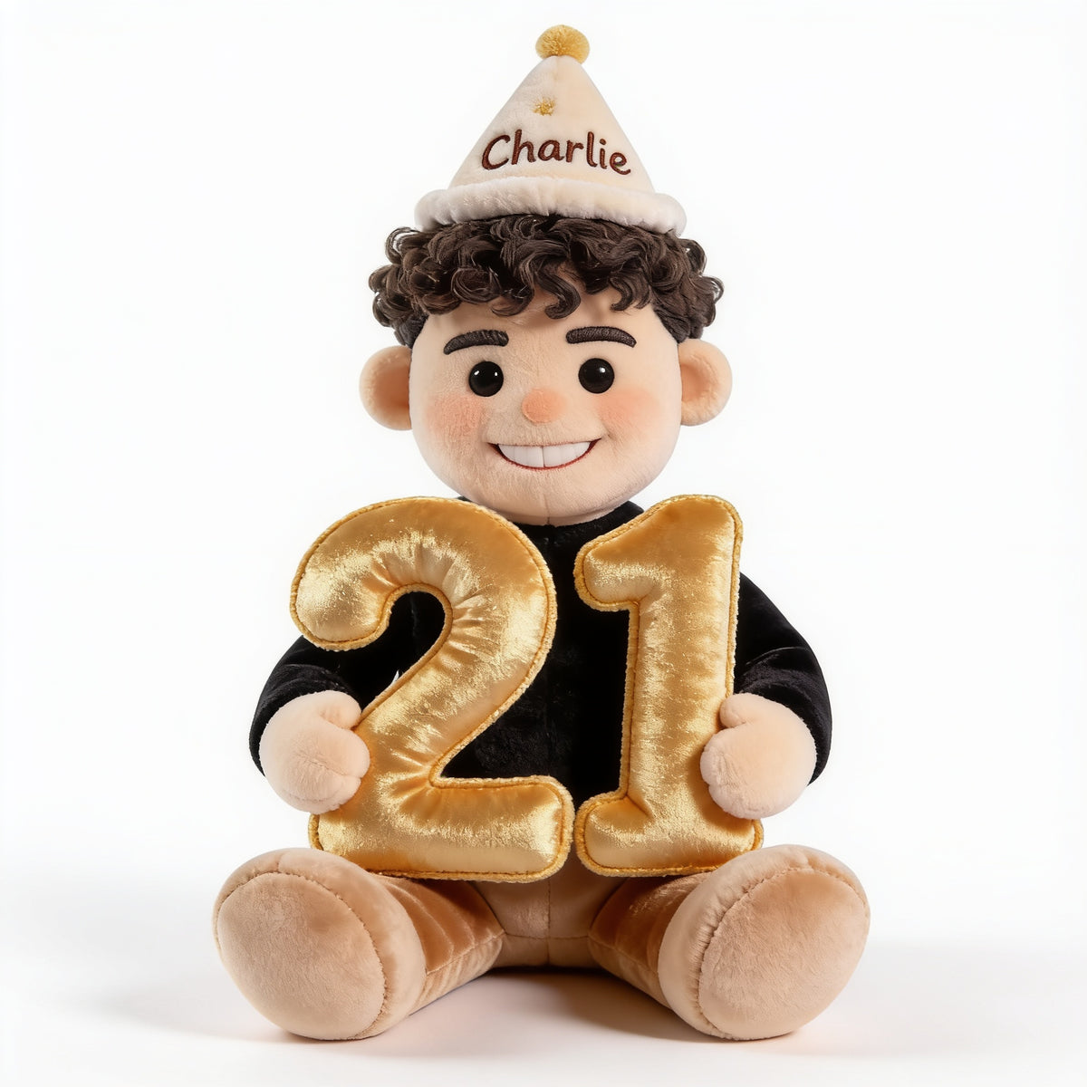 Personalized 21st Birthday Latino Man Faux Fur Plush Pillow, Custom Gift For Him