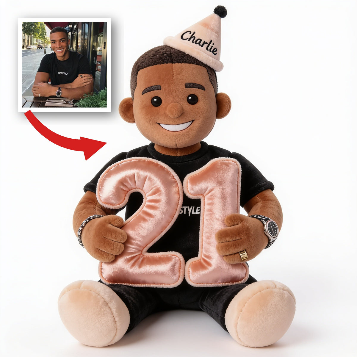 Personalisierte 21. Geburtstagskissen für schwarze Männer, individuelles Geschenk