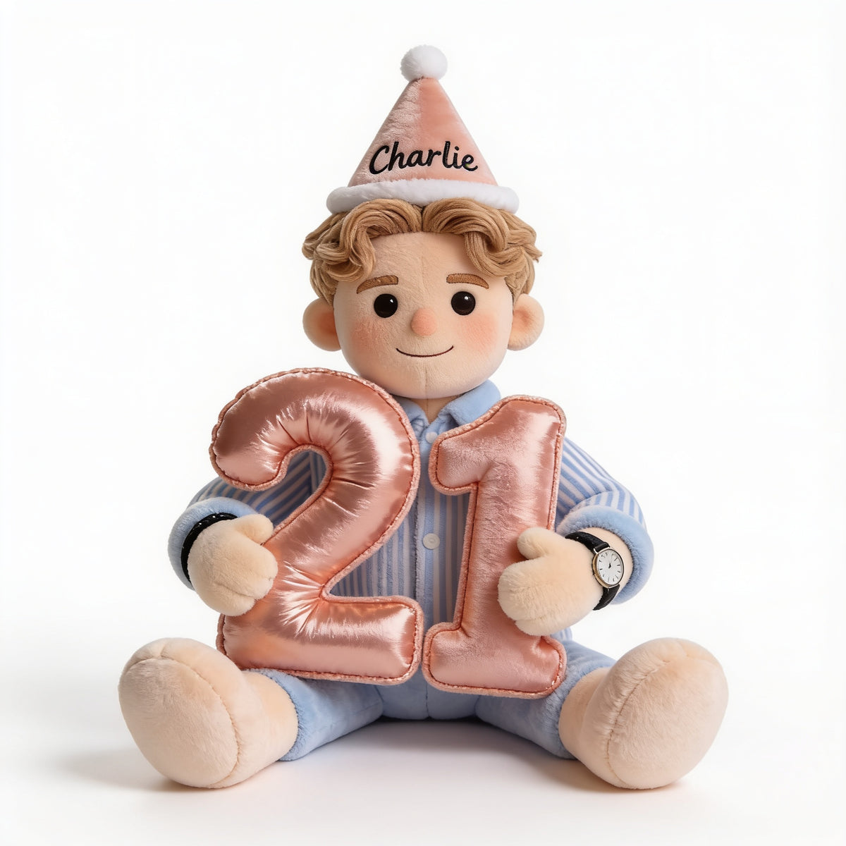 Personalized 21st Birthday Man Plush Faux Fur Pillow, Gift for Him