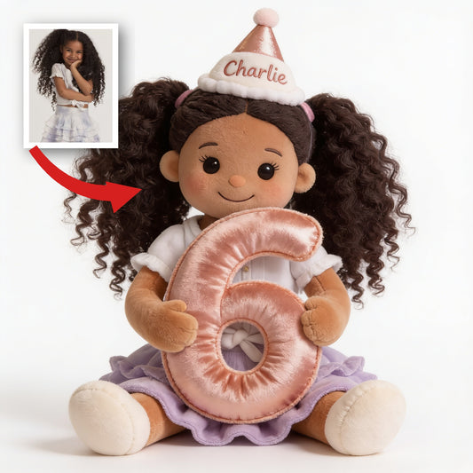 Coussin en fausse fourrure noir personnalisé pour anniversaire, cadeau d'anniversaire pour enfants