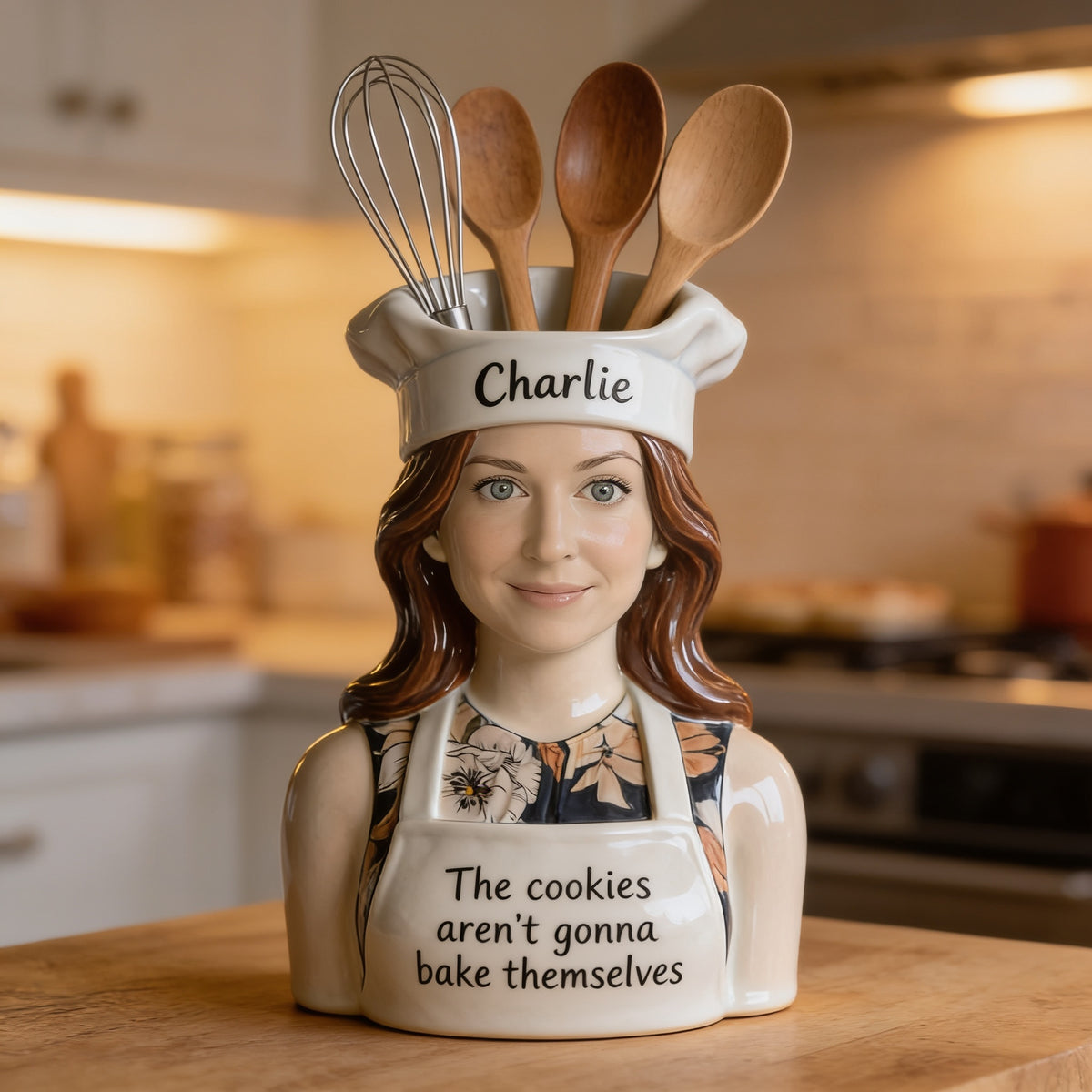 Personalized Female Baker Acrylic Pot Kitchen Baking Decor Gift