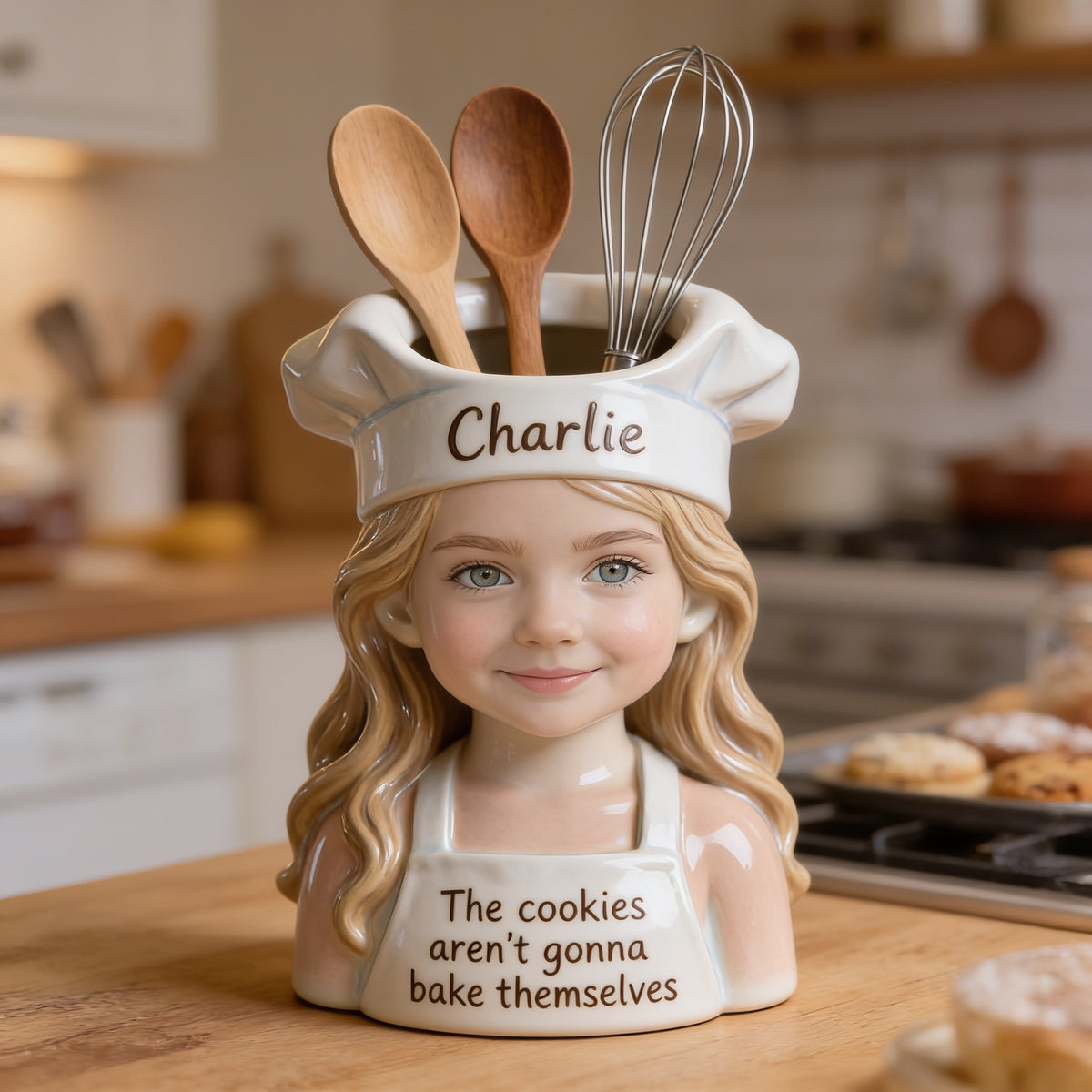 Pot en acrylique personnalisé pour petite fille chef, cadeau de pâtisserie pour fille, petite-fille, nièce