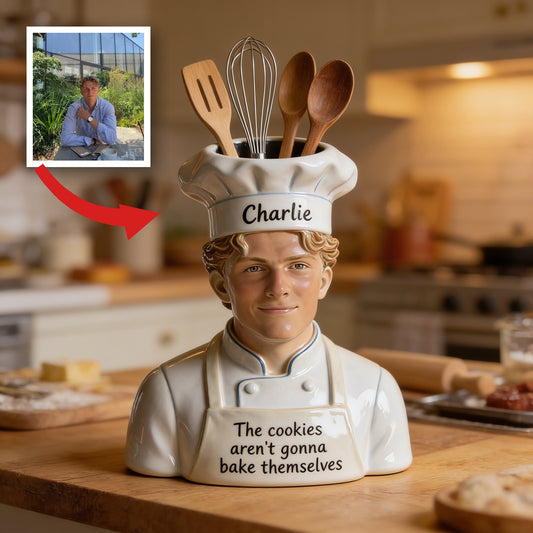 Pot de cuisine en acrylique personnalisé avec chef latino