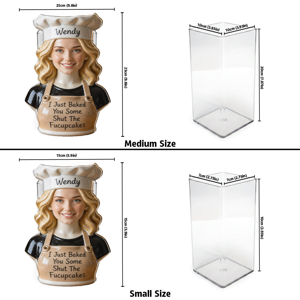 Personalized Latina Little Girl Chef Baking Acrylic Pot Kitchen Decor Gift