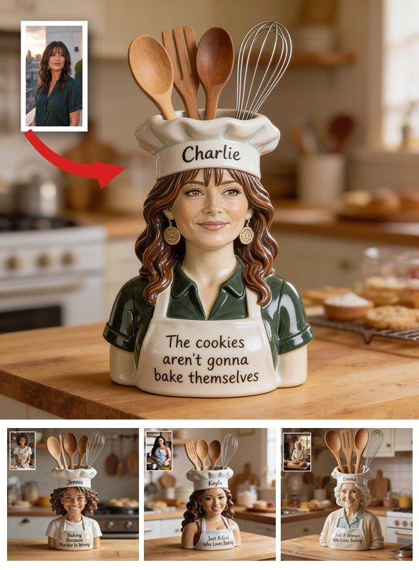 Personalized Latina Baker Woman Acrylic Pot Baking Kitchen Decor Gift