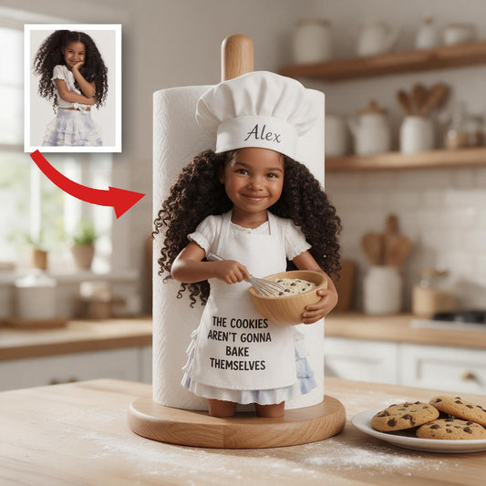 Support de Serviettes en Papier Personnalisé Petite Fille Noire Chef
