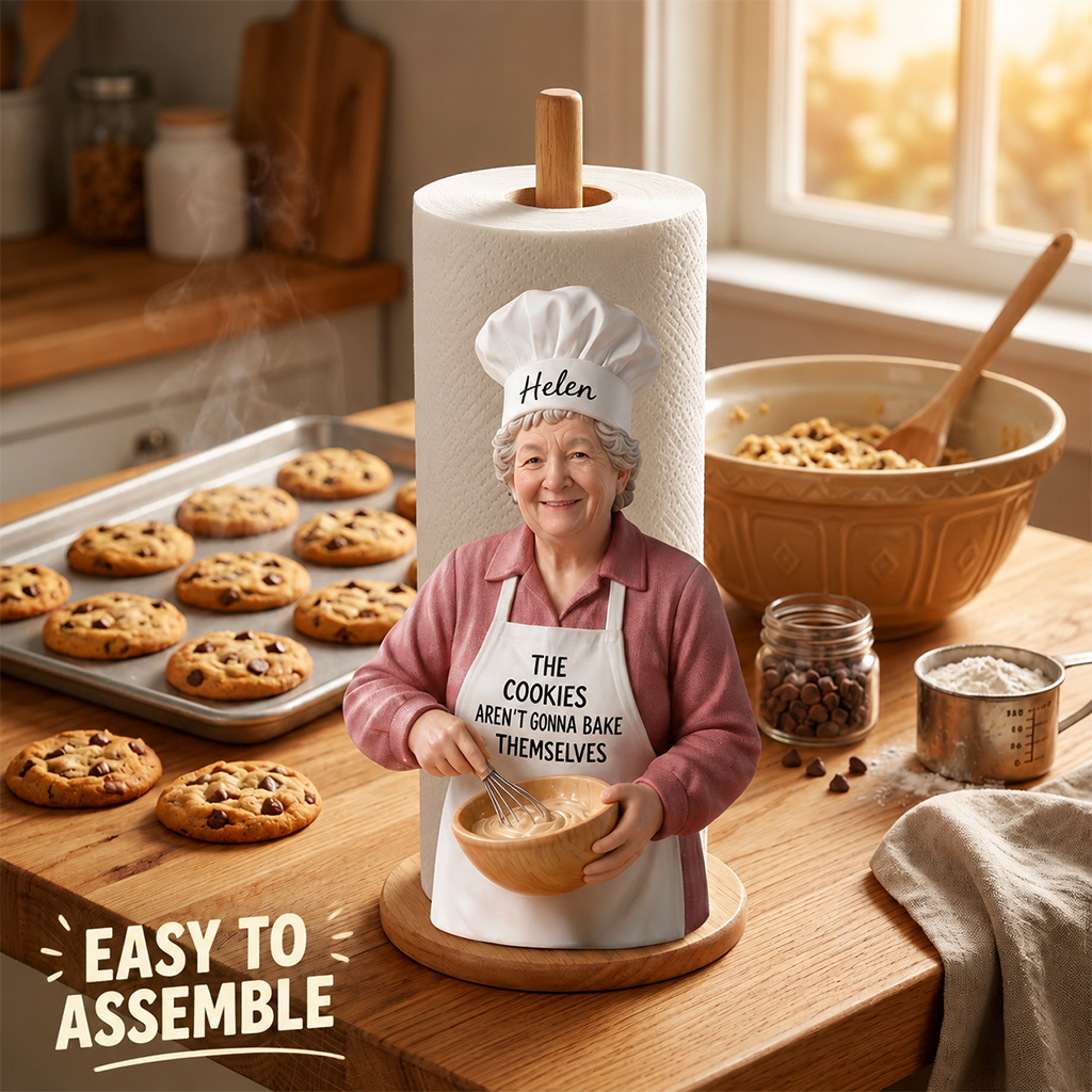 Custom Photo Latina Baking Chef Paper Towel Stand Kitchen Decor Baking Gift