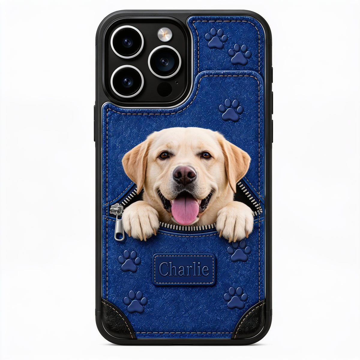 Personalized Peeking Pale Cream Yellow Labrador Retriever Wallet Phone Case Dog Lover Gift