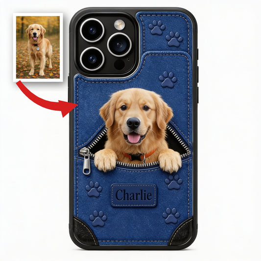 Coque de téléphone portefeuille personnalisée Golden Retriever