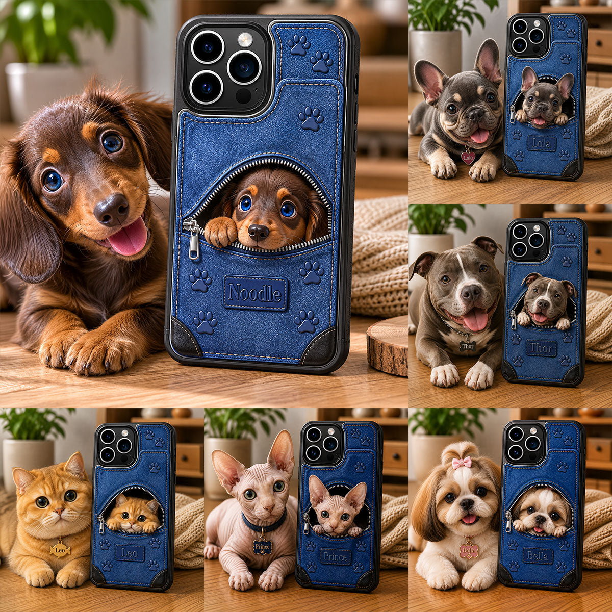 Personalized Long Fur Shih Tzu Wallet Phone Case Dog Lover Gift