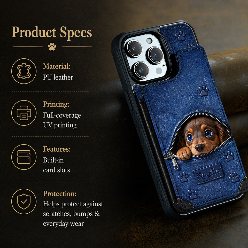 Personalized Peeking Blue Eyed Siberian Husky Wallet Phone Case Dog Lover Gift