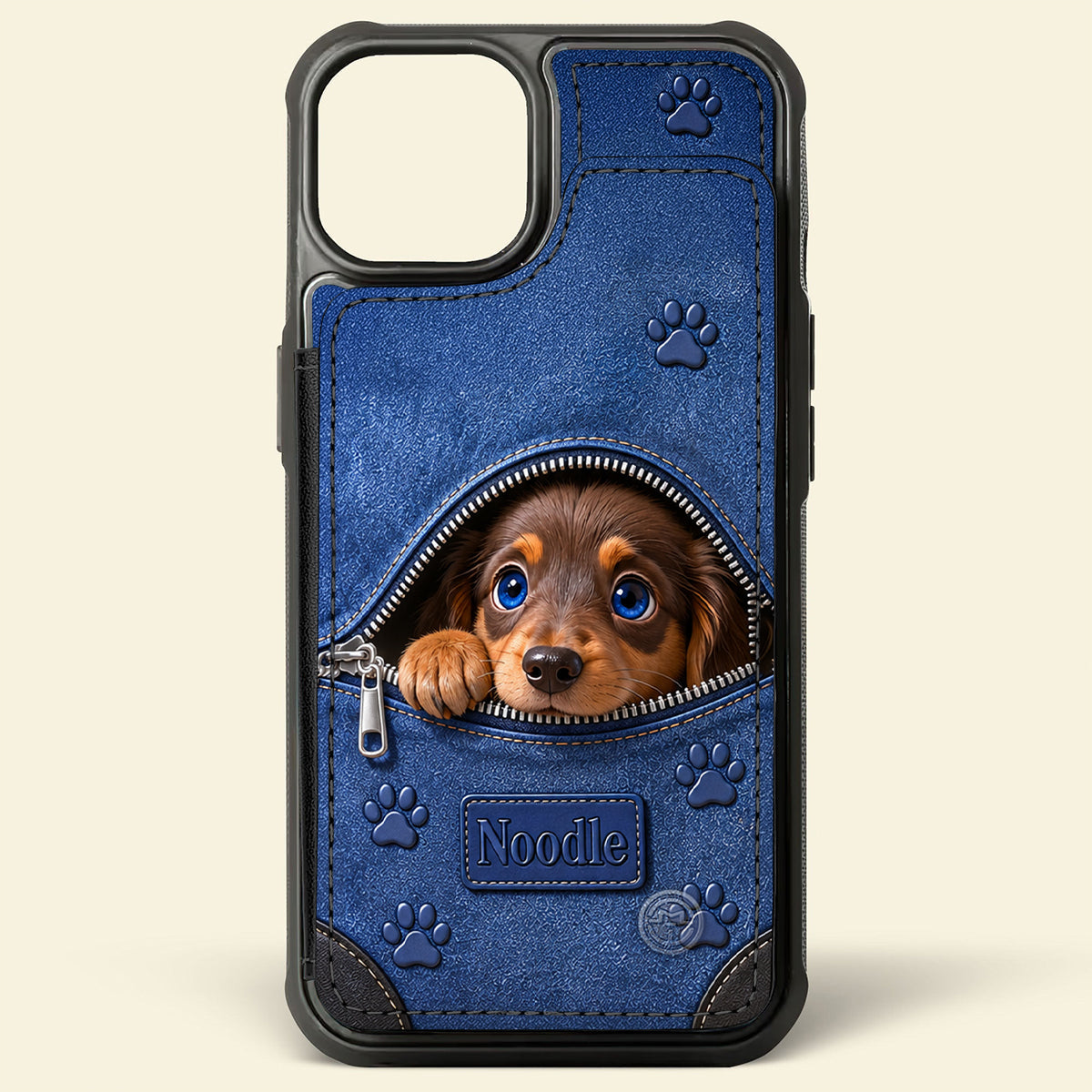 Personalized Reddish Brown Curly Toy Poodle Wallet Phone Case, Dog Lover Gift