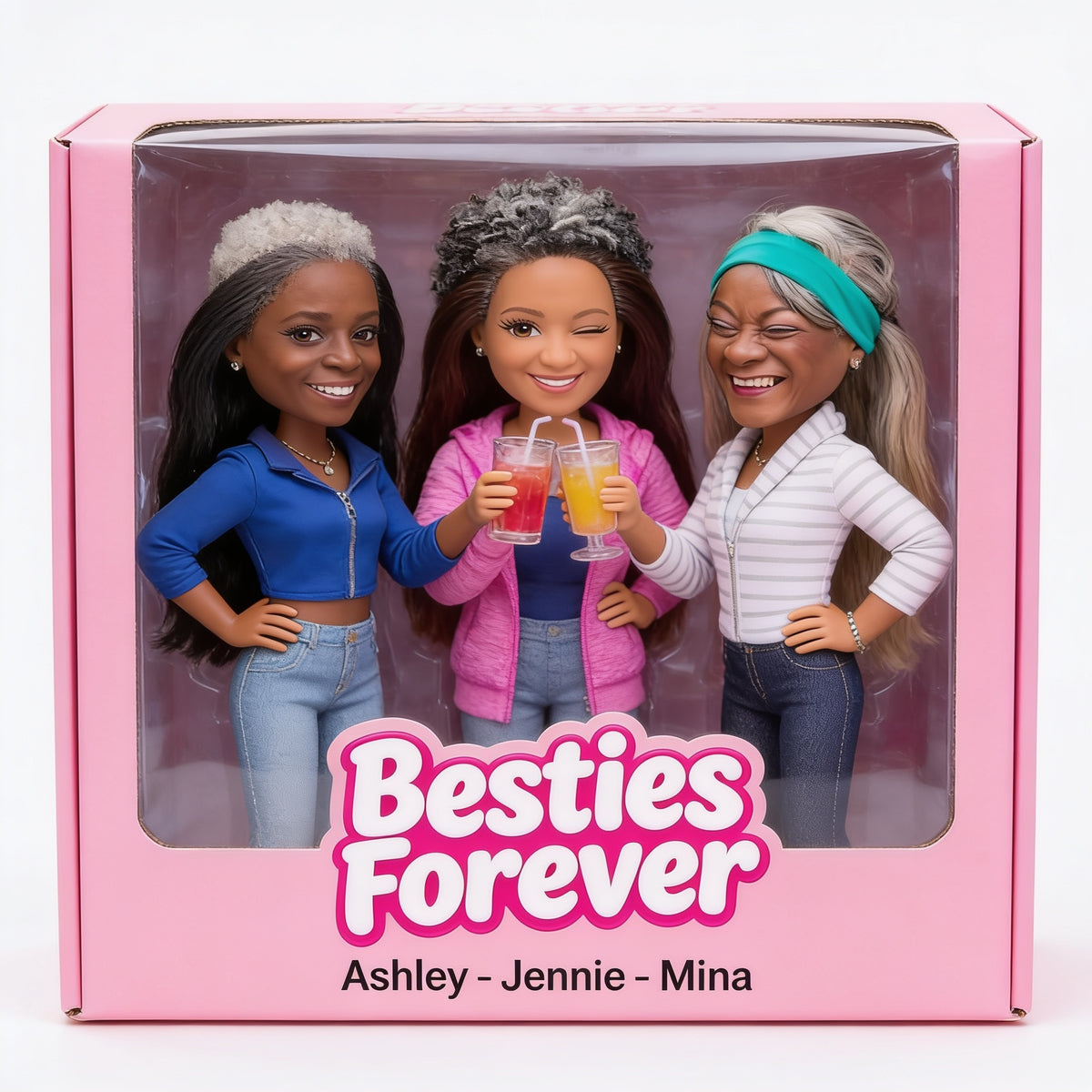 Custom Photo Older Black Female Best Friends Shaped Acrylic Plaque Bestie Forever Gift
