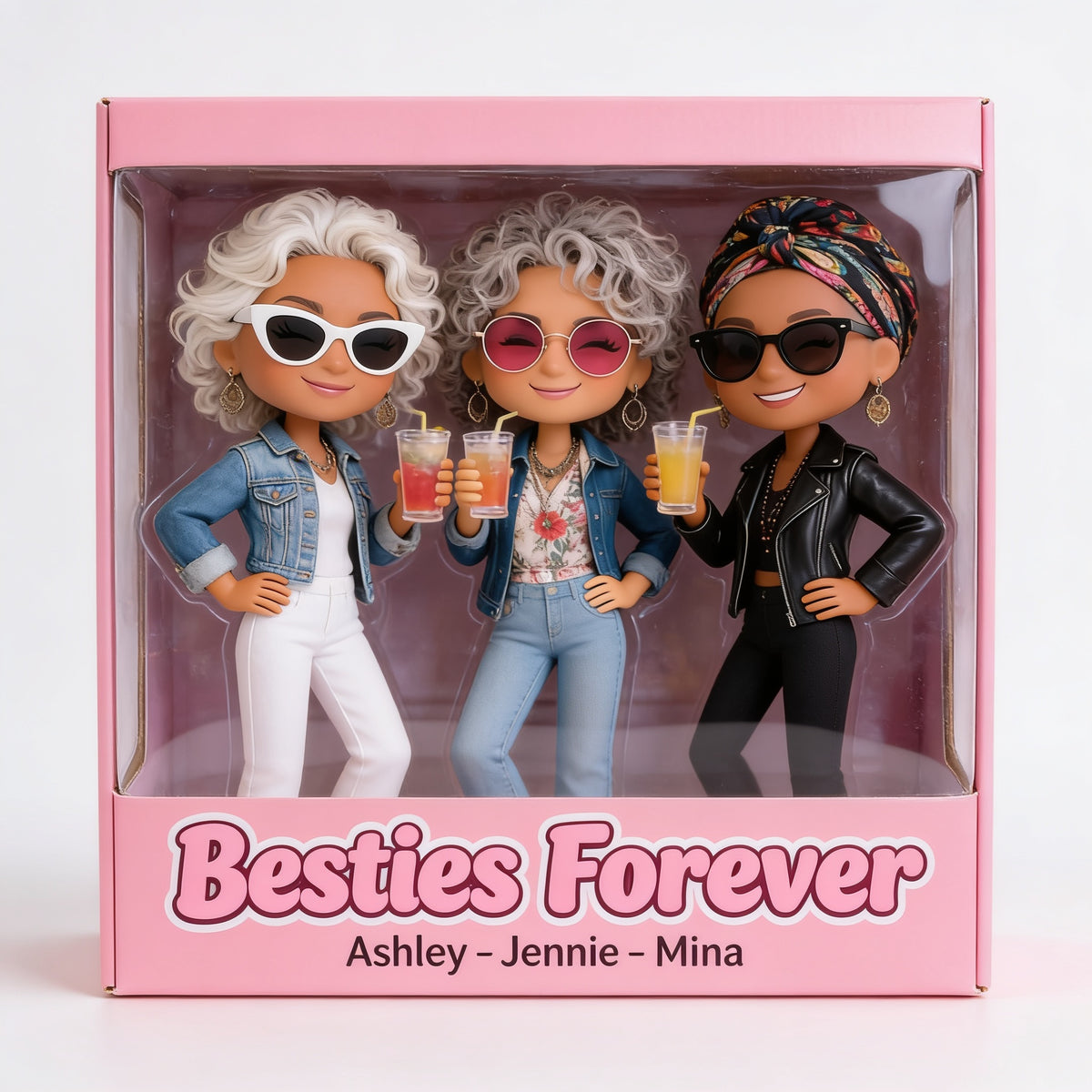 Custom Photo Older Latina Best Friends Shaped Acrylic Plaque Besties Forever Gift