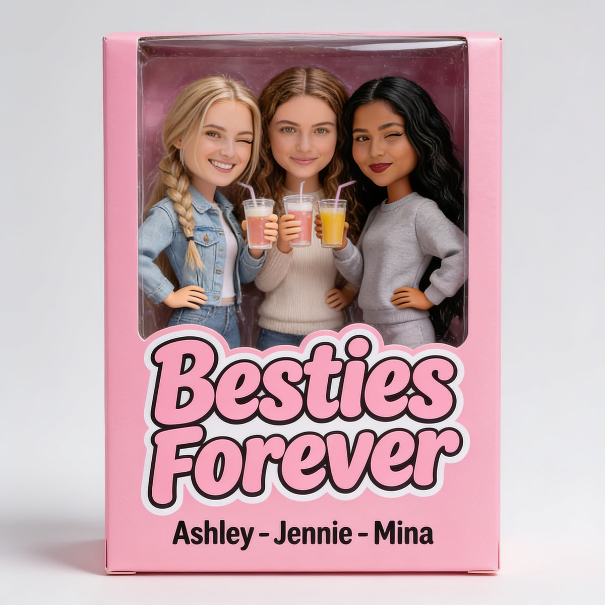 Custom Photo Besties Forever Female Best Friends Shaped Acrylic Plaque Bestie Gift