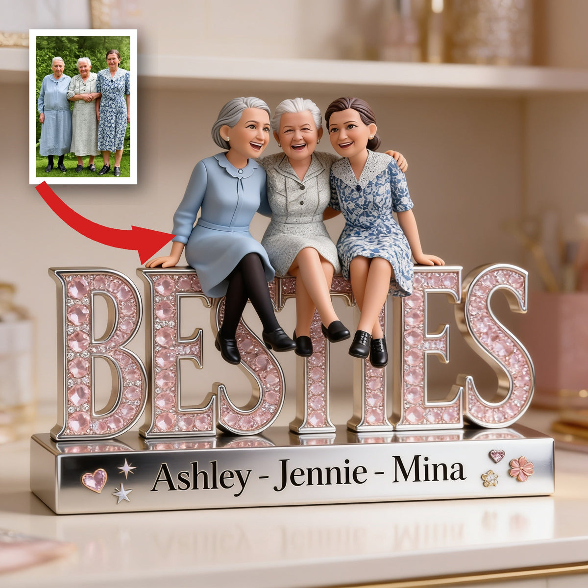 Personalized Older Besties Custom Shaped Acrylic Plaque Best Friend Gift