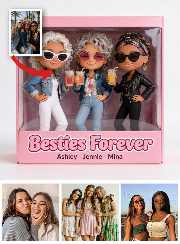 Custom Photo Older Latina Best Friends Shaped Acrylic Plaque Besties Forever Gift
