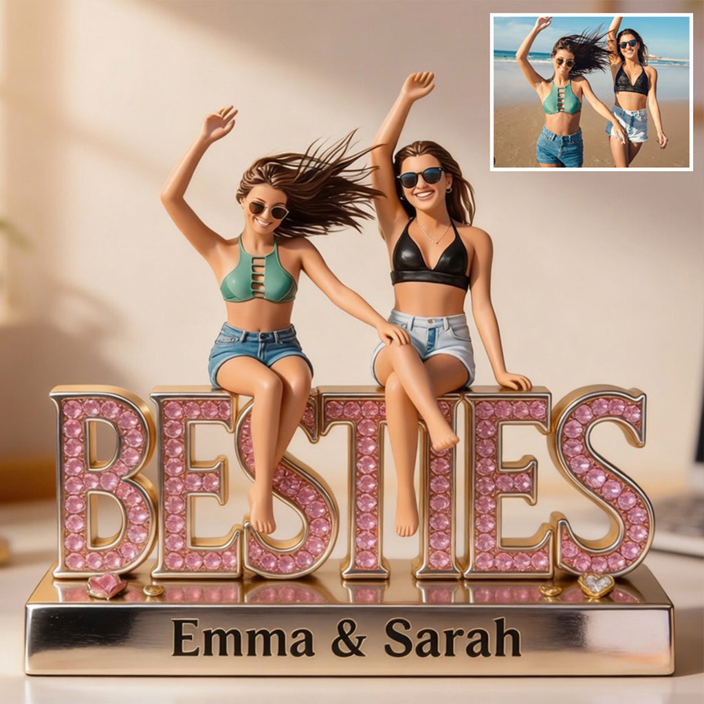 Personalized Black Female Best Friends Custom Shaped Acrylic Plaque Bestie Gift