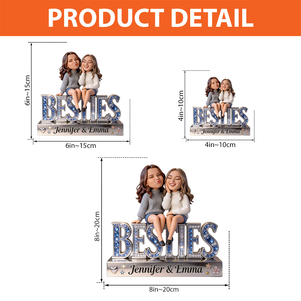 Personalized Female Besties Acrylic Plaque Best Friend Friendship Gift