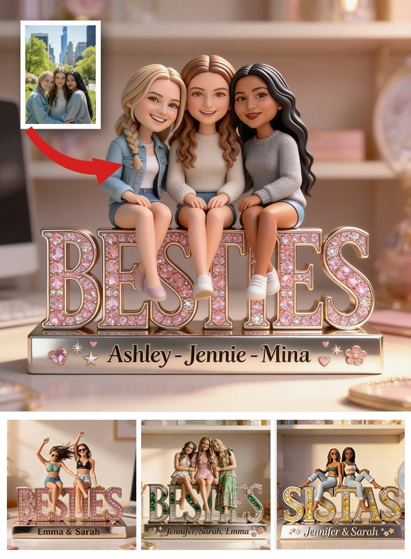 Personalized Female Besties Acrylic Plaque Best Friend Friendship Gift