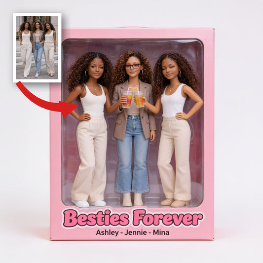 Custom Photo Black Female Best Friends Shaped Acrylic Plaque Bestie Forever Gift