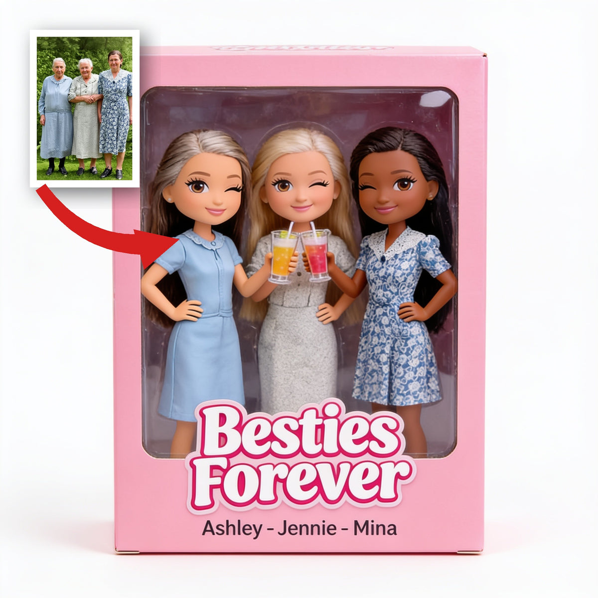 Custom Photo Older Female Best Friends Shaped Acrylic Plaque Besties Forever Gift