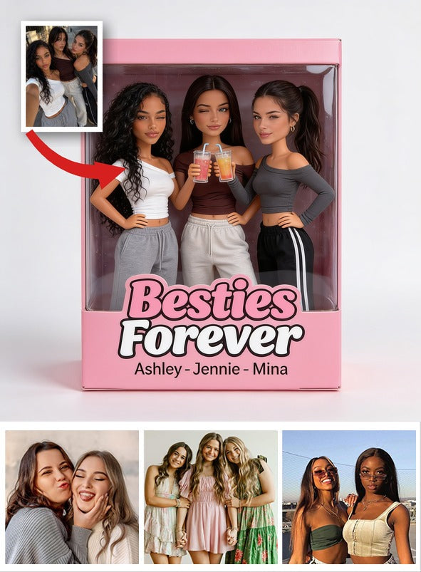 Custom Photo Latina Best Friends Shaped Acrylic Plaque Besties Forever Gift