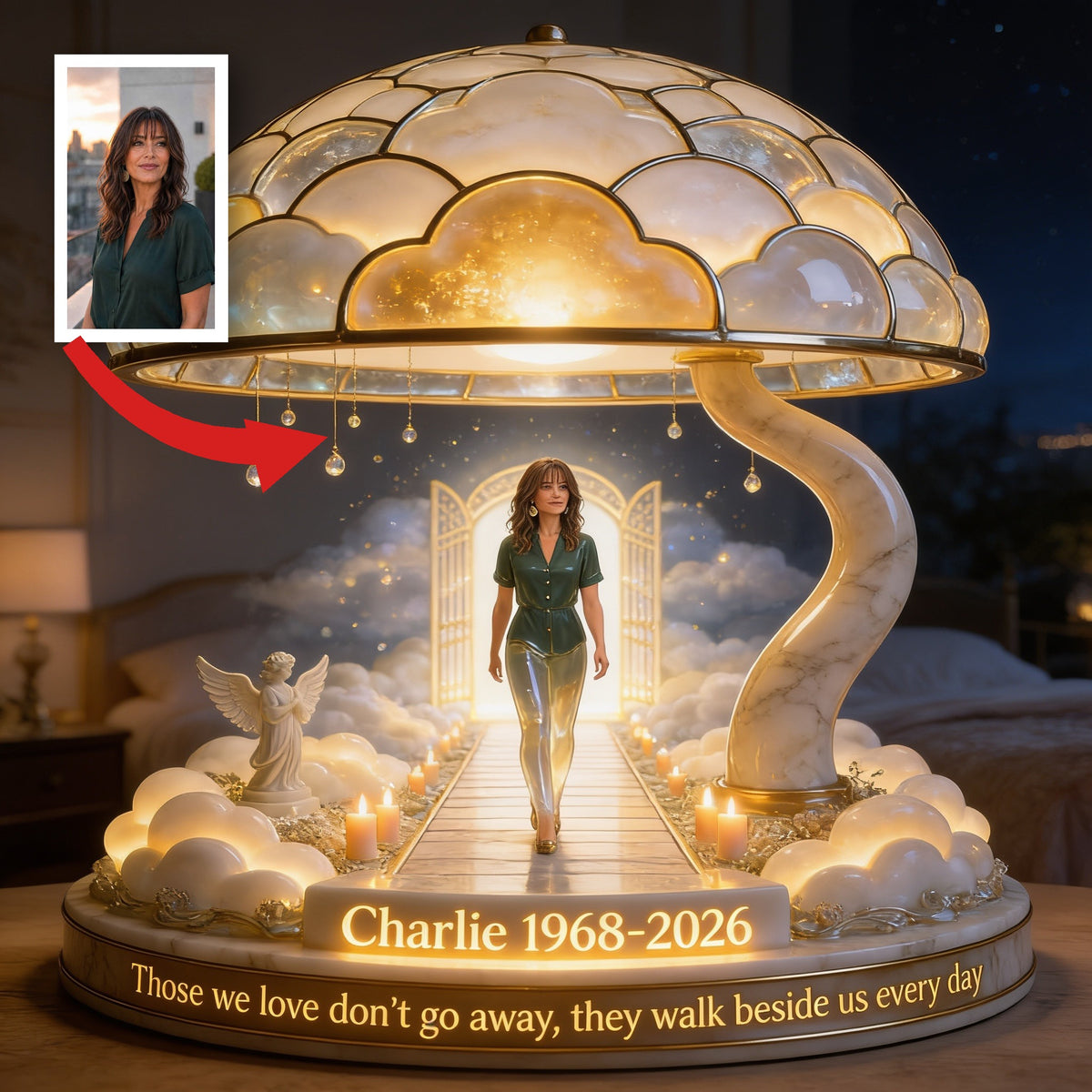 Personalized Latina Woman Memorial Acrylic LED Night Light Sympathy Gift