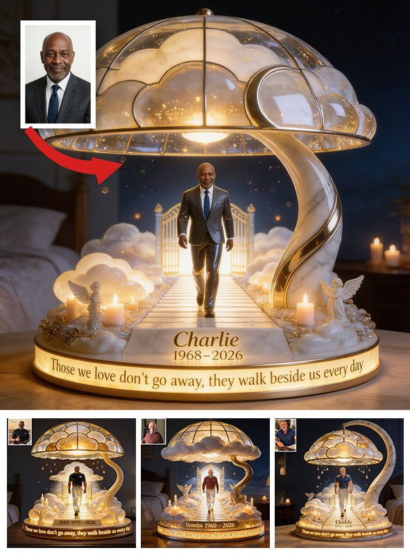 Personalized Senior Black Man Memorial Acrylic LED Night Light, Bereavement Keepsake Gift